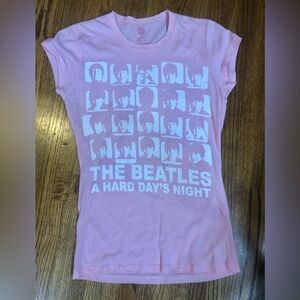 Vintage Beatles Light Pink “A Hard Days Night” Ladies Tee Sz M